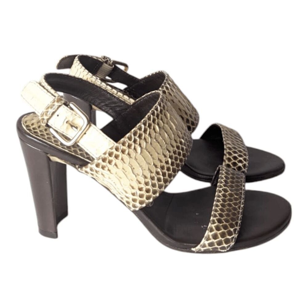 Stuart Weitzman Bander Roccia Mali Python Slingba… - image 2